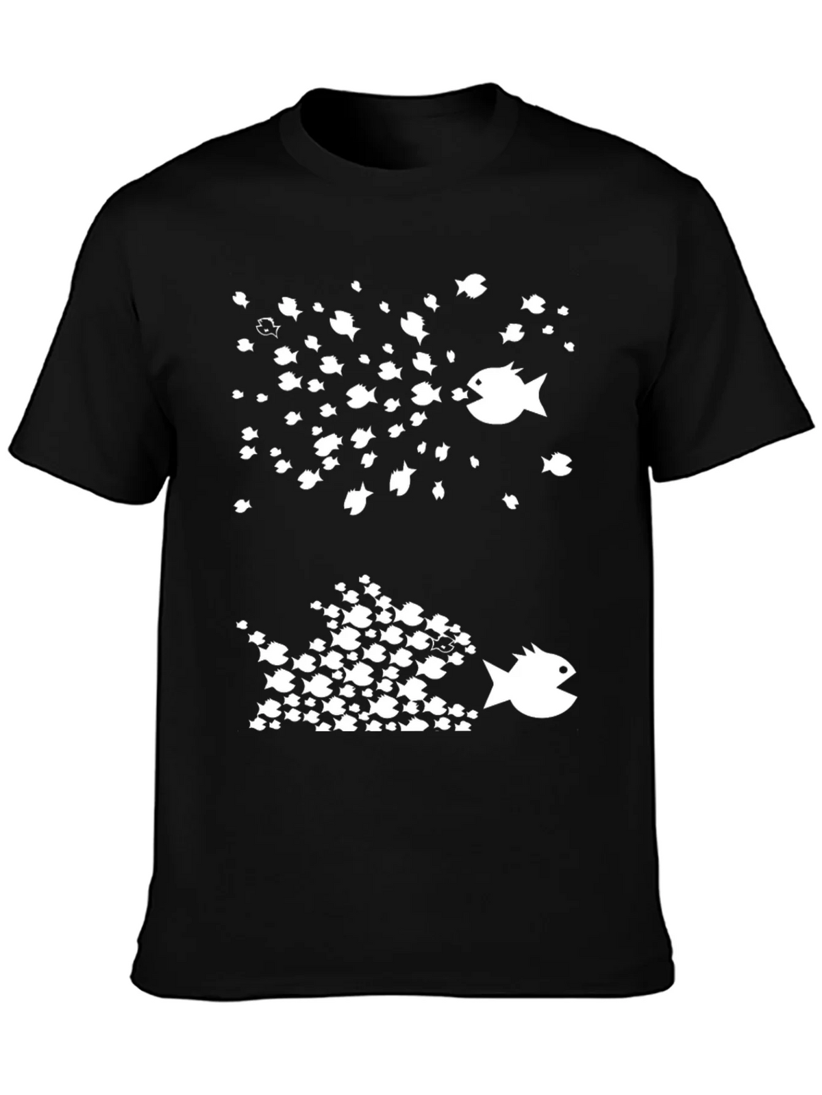 Fish Eat Graphic Tee - Black Cotton T-Shirt product image 3