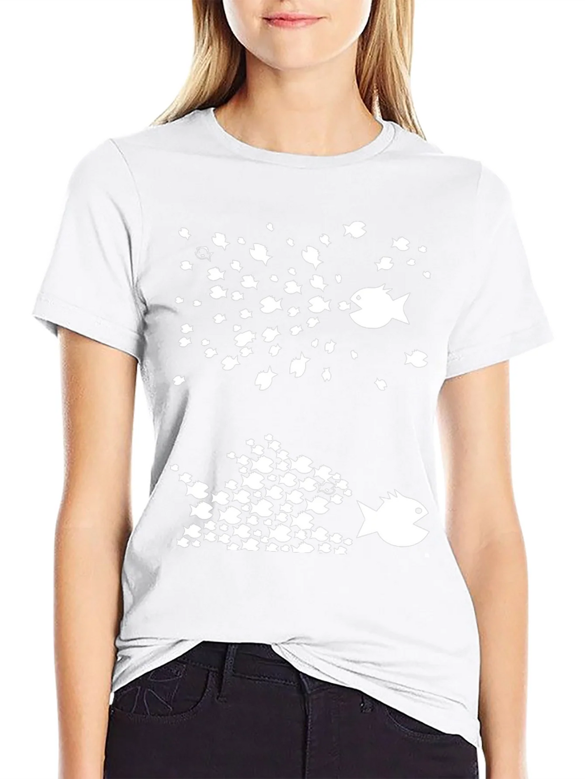 Fish Eat Graphic Tee - Black Cotton T-Shirt product image 8
