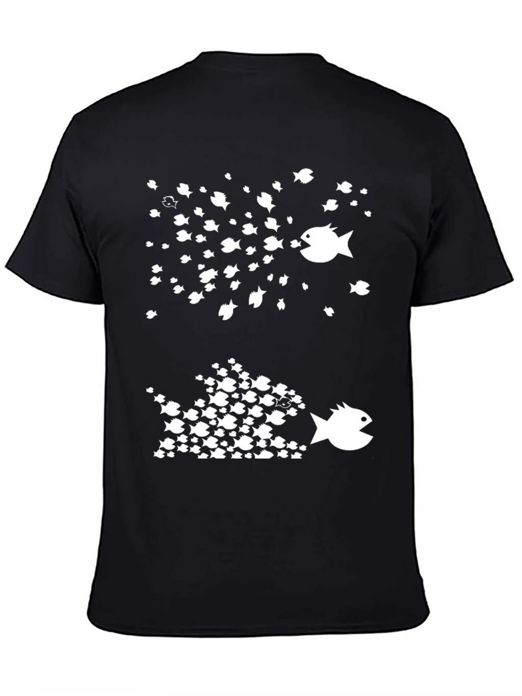Fish Eat Graphic Tee - Black Cotton T-Shirt product image 4
