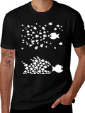 Fish Eat Graphic Tee - Black Cotton T-Shirt product image 1