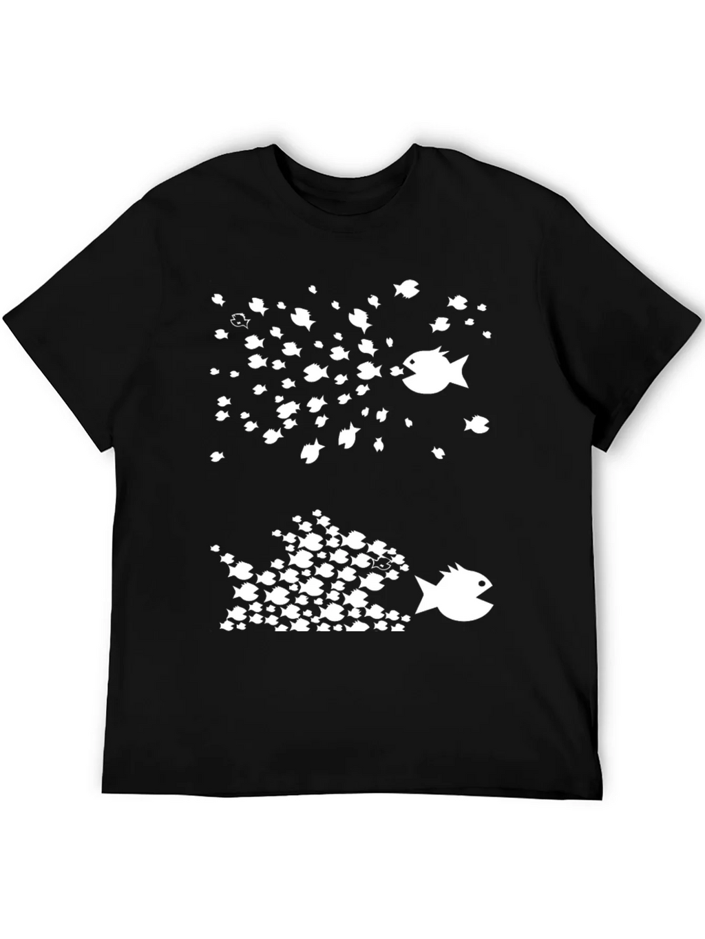 Fish Eat Graphic Tee - Black Cotton T-Shirt product image 5
