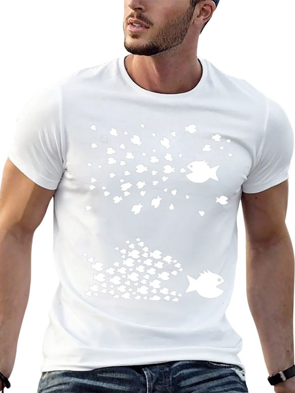 Fish Eat Graphic Tee - Black Cotton T-Shirt product image 12