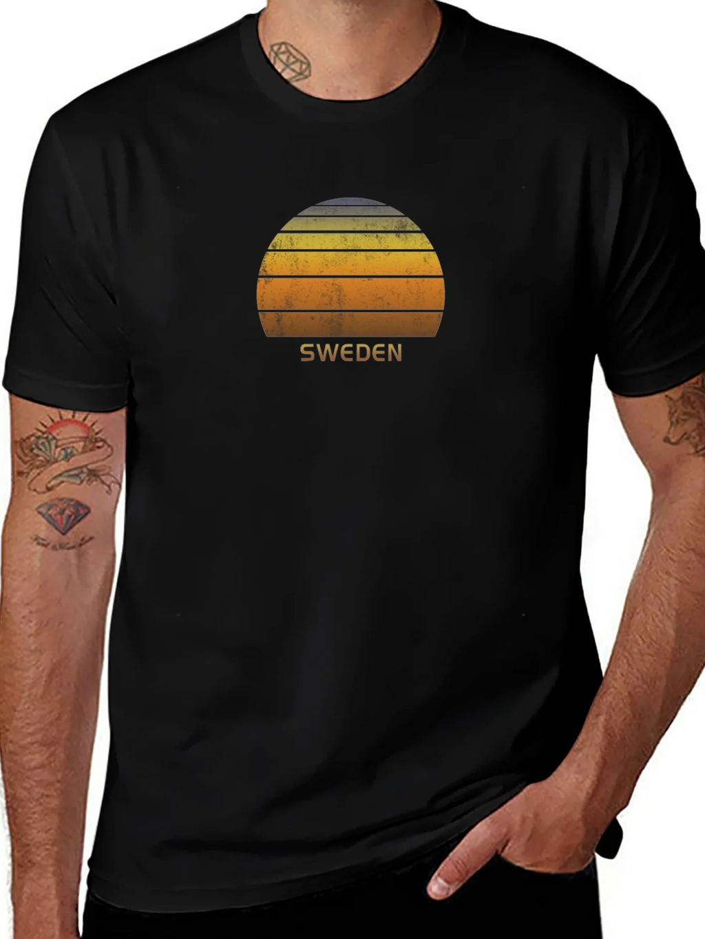 Sweden Sunset Graphic Tee - Retro Style product image 1
