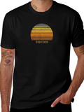 Sweden Sunset Graphic Tee - Retro Style product image 1