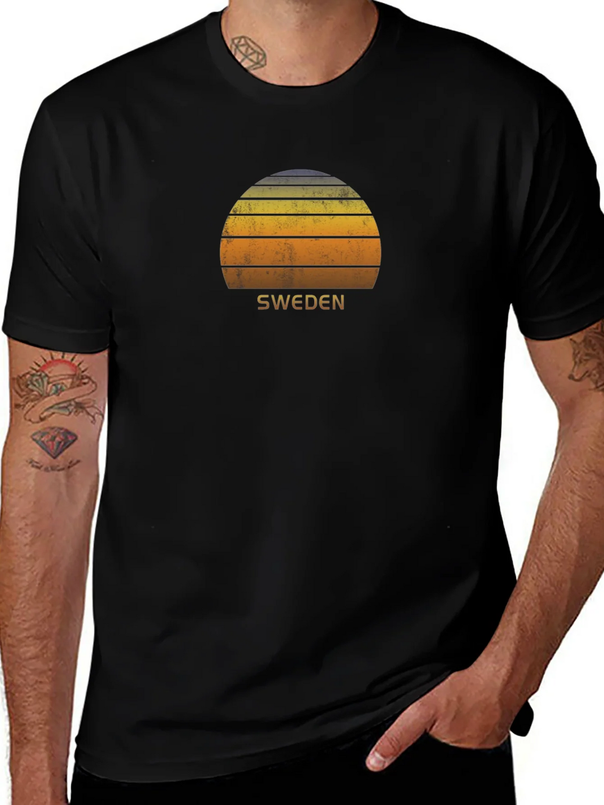 Sweden Sunset Graphic Tee - Retro Style product image 1