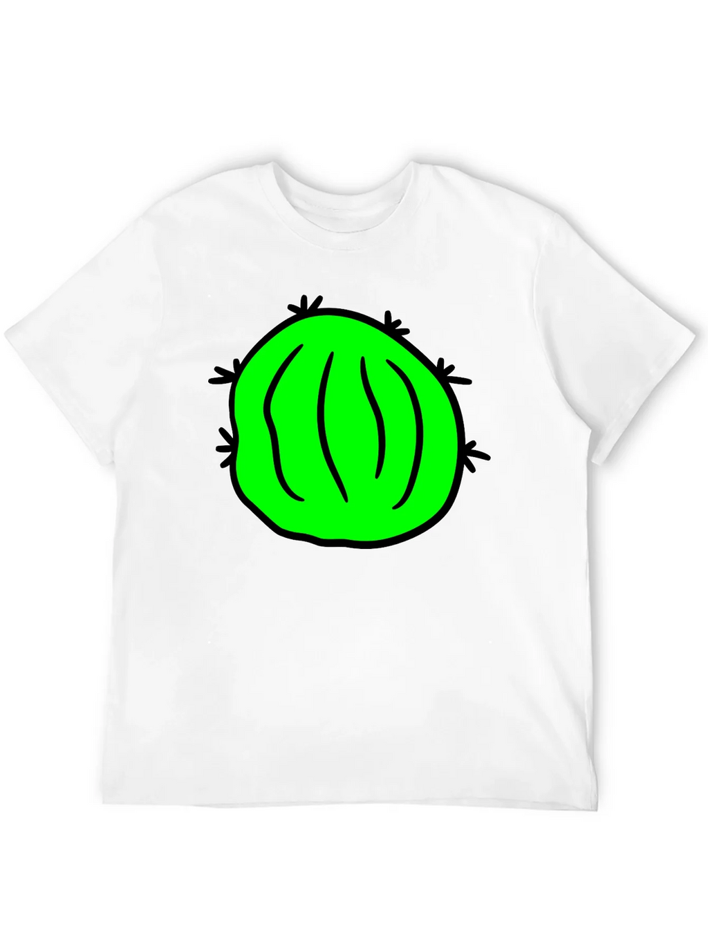 Novelty Green Cactus Graphic Black T-Shirt product image 11