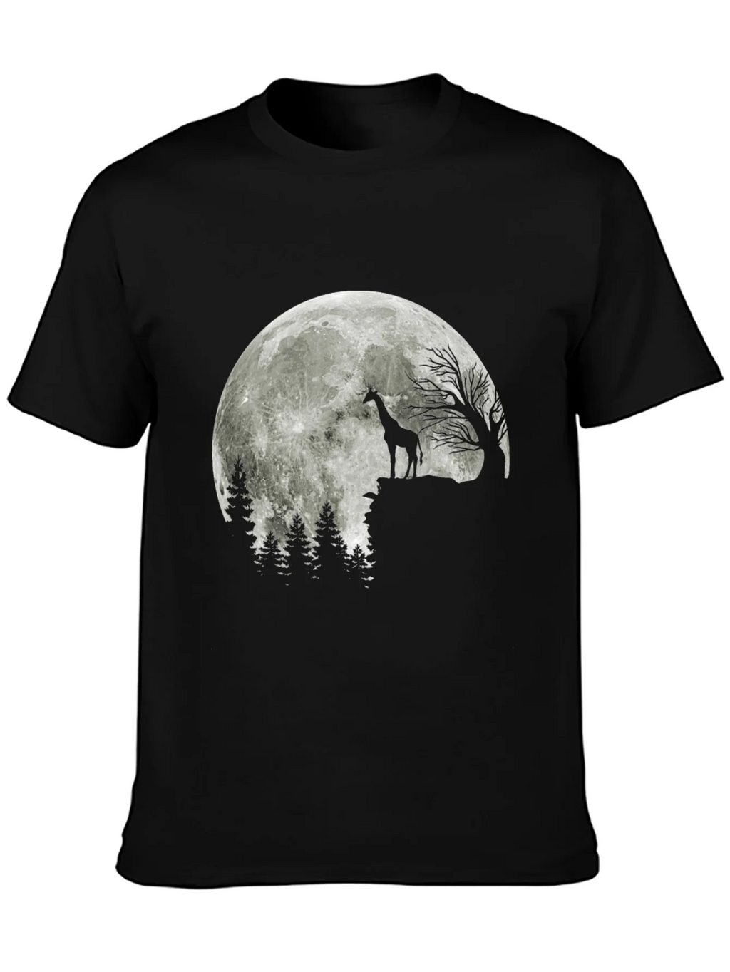 Giraffe Moon T-Shirt - Black Graphic Tee product image 3