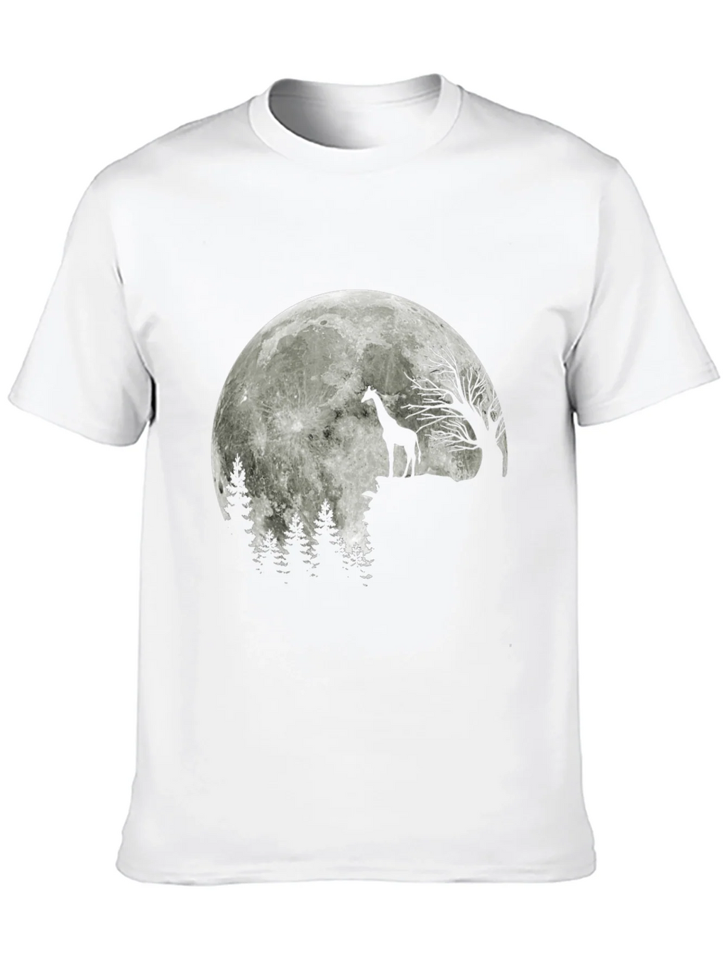 Giraffe Moon T-Shirt - Black Graphic Tee product image 9