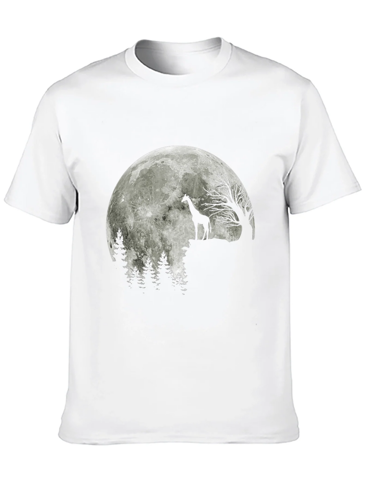 Giraffe Moon T-Shirt - Black Graphic Tee product image 9