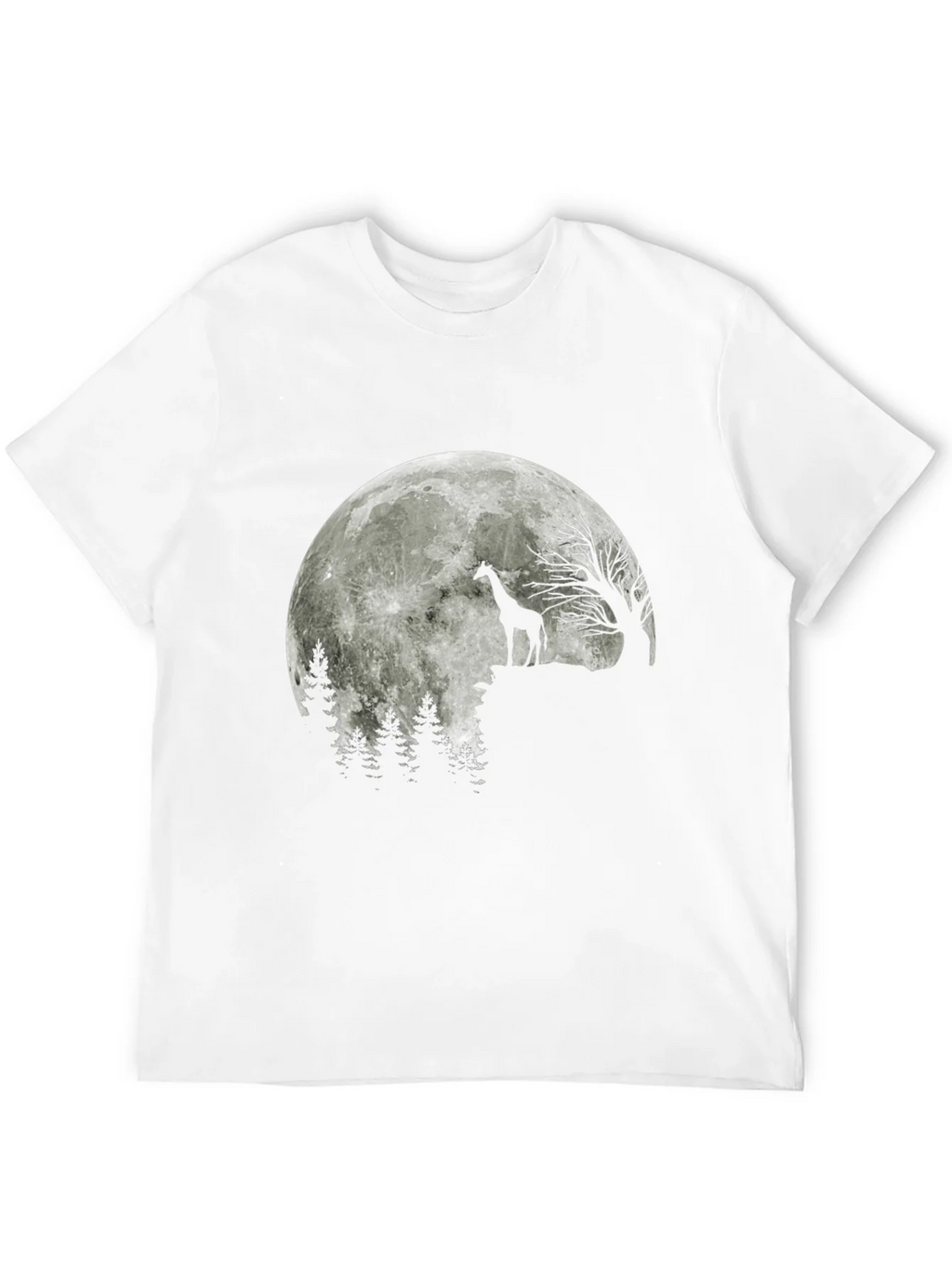 Giraffe Moon T-Shirt - Black Graphic Tee product image 11