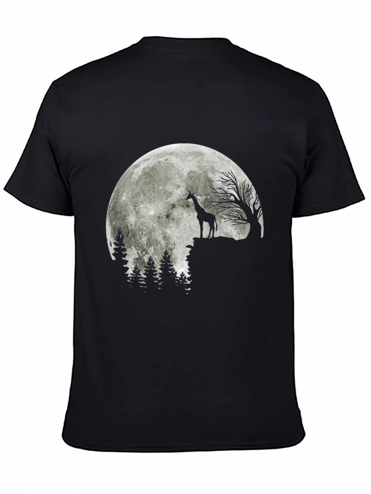 Giraffe Moon T-Shirt - Black Graphic Tee product image 4