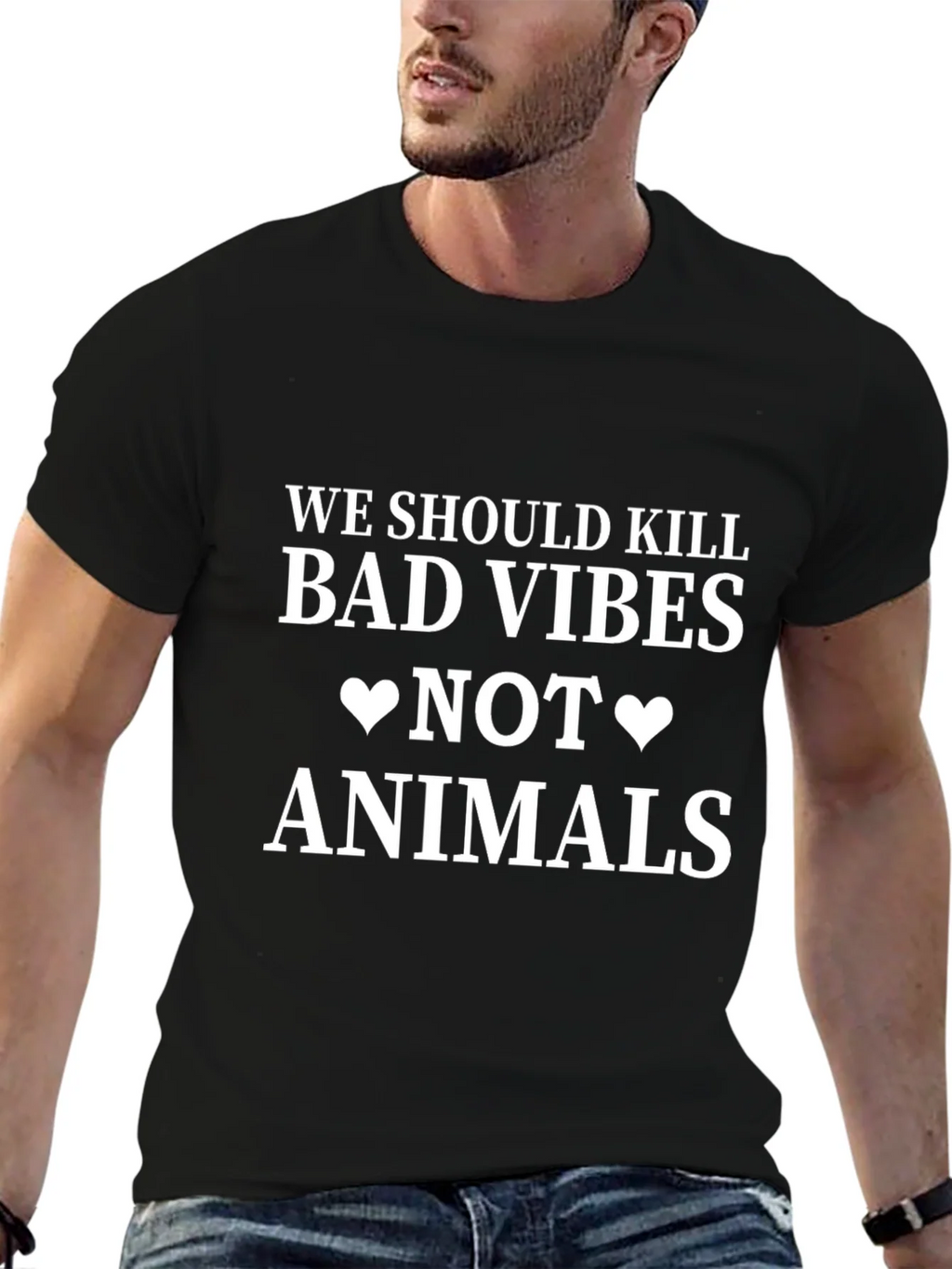 Kill Bad Vibes Black Graphic Tee product image 6