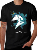 Unicorn Graphic Tee - Stylish Mens Black T-Shirt product image 1