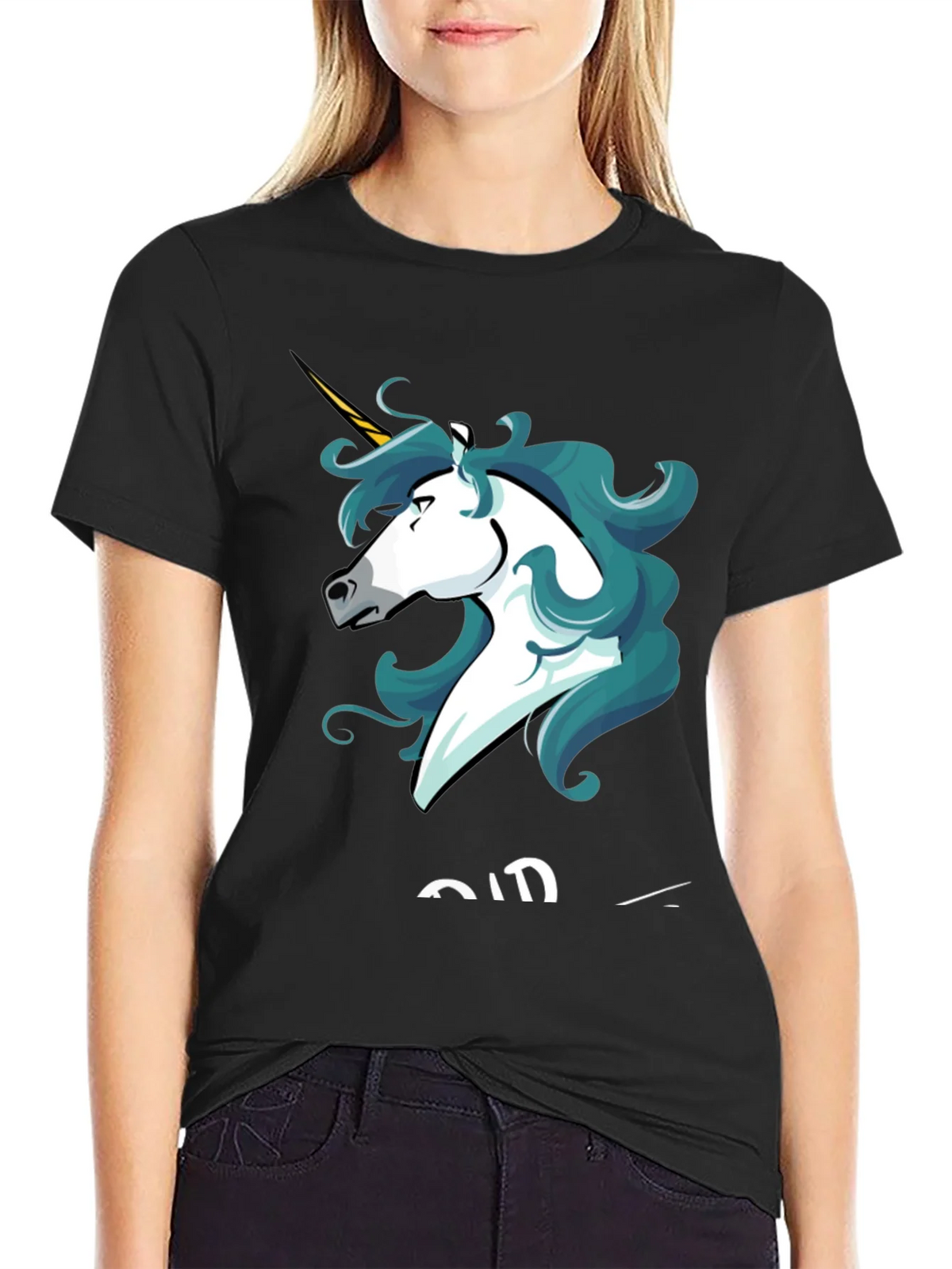 Unicorn Graphic Tee - Stylish Mens Black T-Shirt product image 2