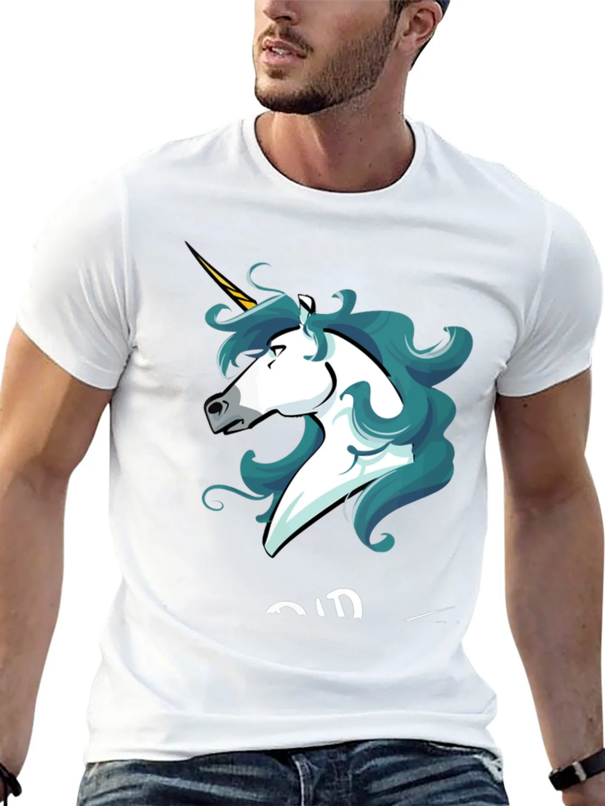 Unicorn Graphic Tee - Stylish Mens Black T-Shirt product image 12