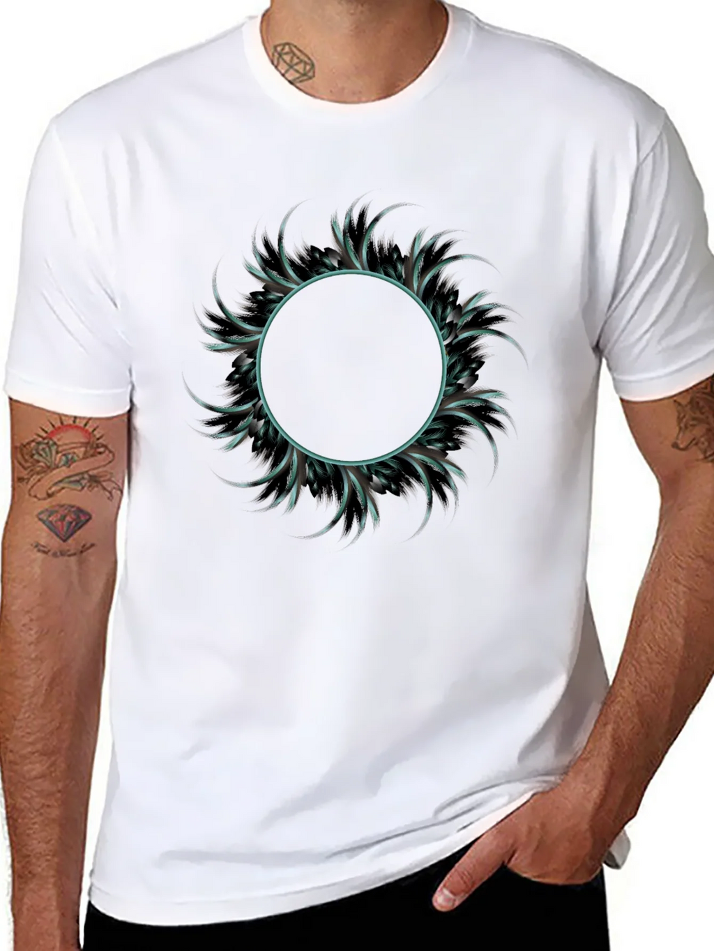 Abstract Circle Graphic Tee - Mens Fashion product image 7