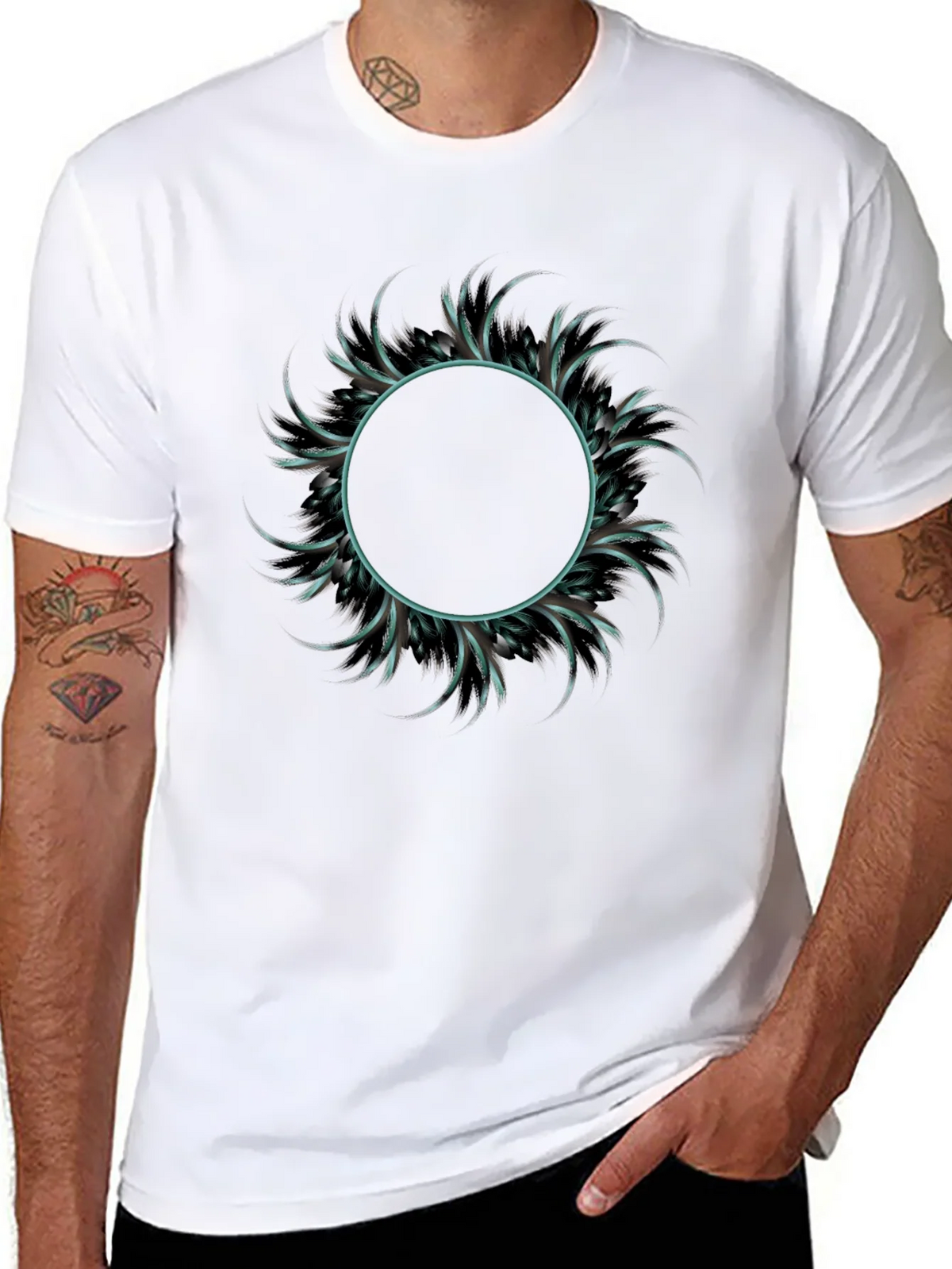 Abstract Circle Graphic Tee - Mens Fashion product image 7