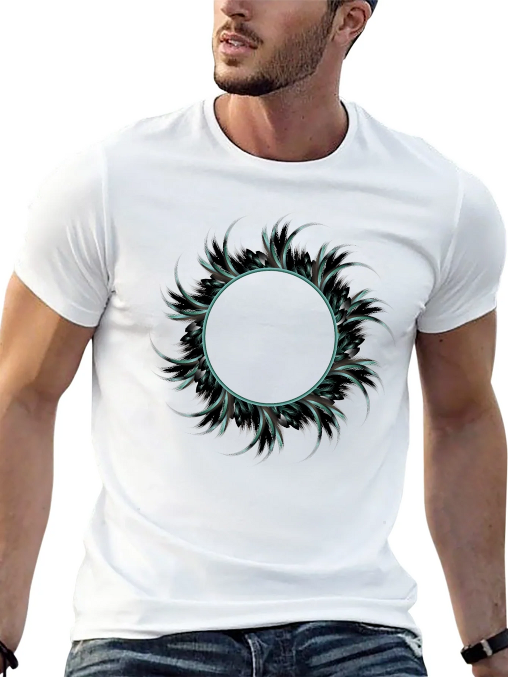 Abstract Circle Graphic Tee - Mens Fashion product image 12
