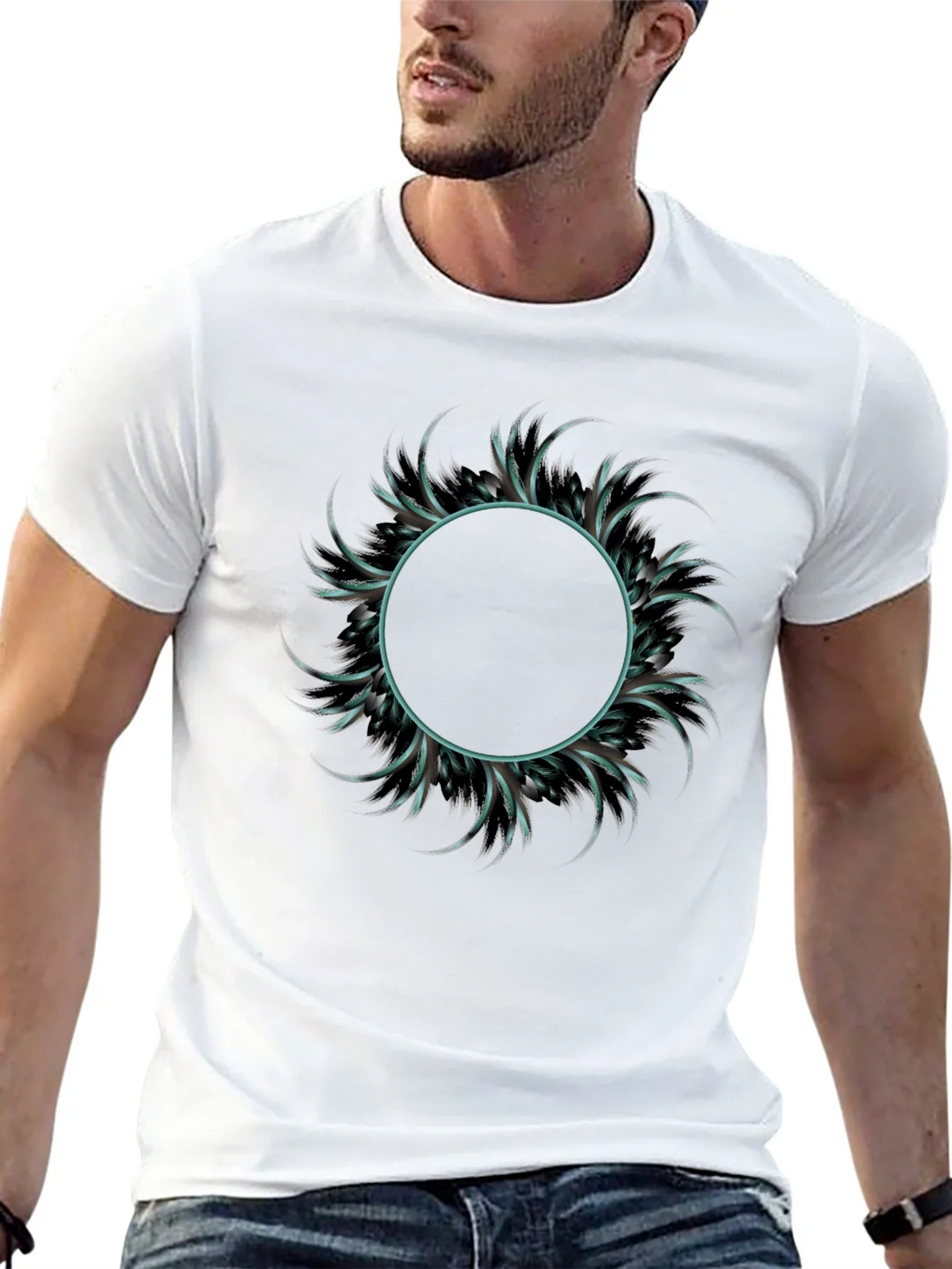 Abstract Circle Graphic Tee - Mens Fashion product image 12
