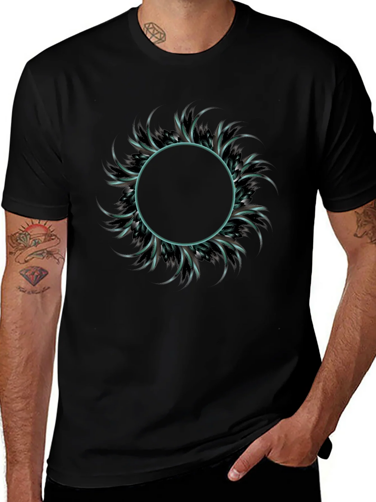 Abstract Circle Graphic Tee - Mens Fashion product image 1