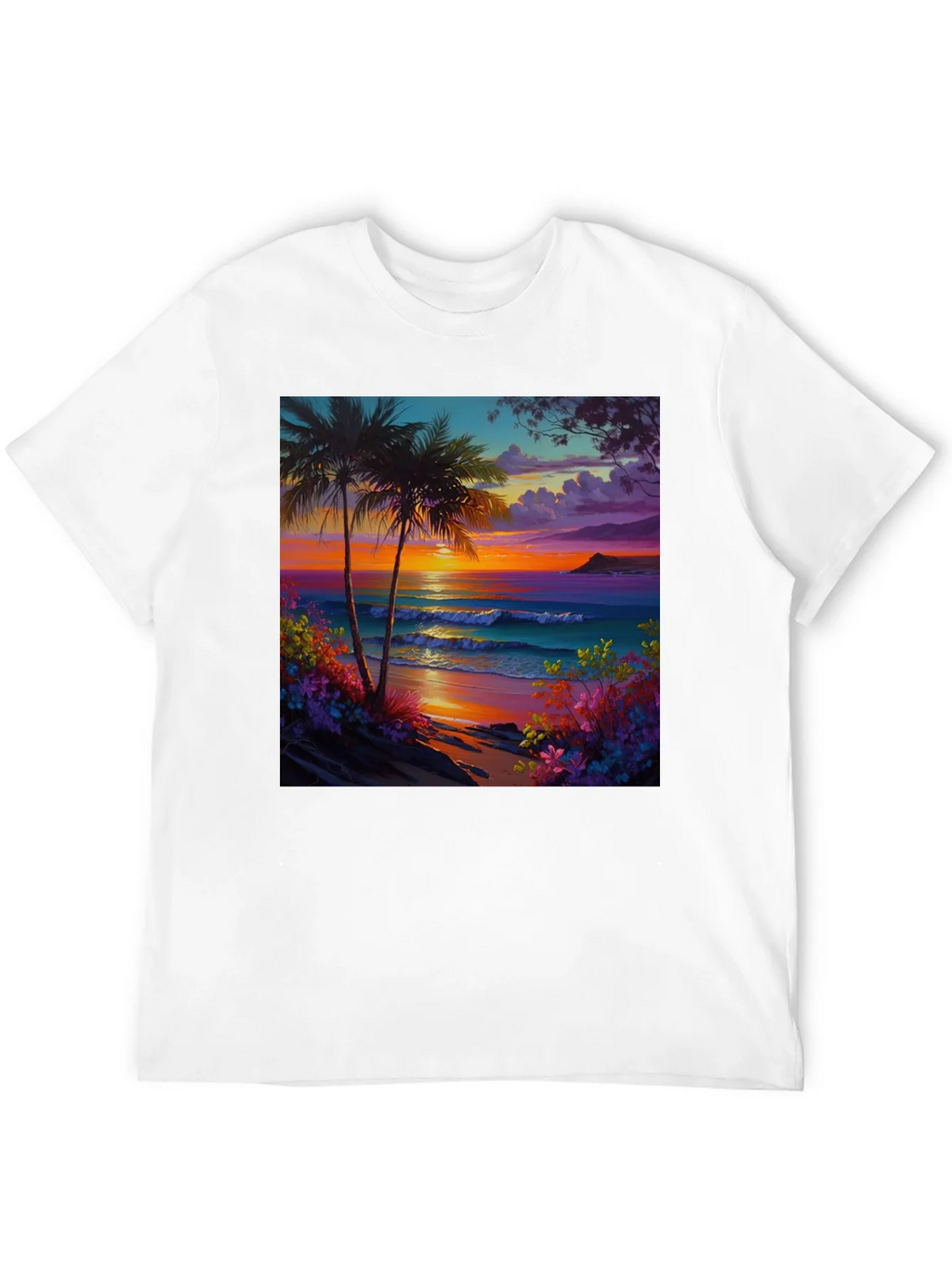 Tropical Beach Sunset Graphic Tee product image 11