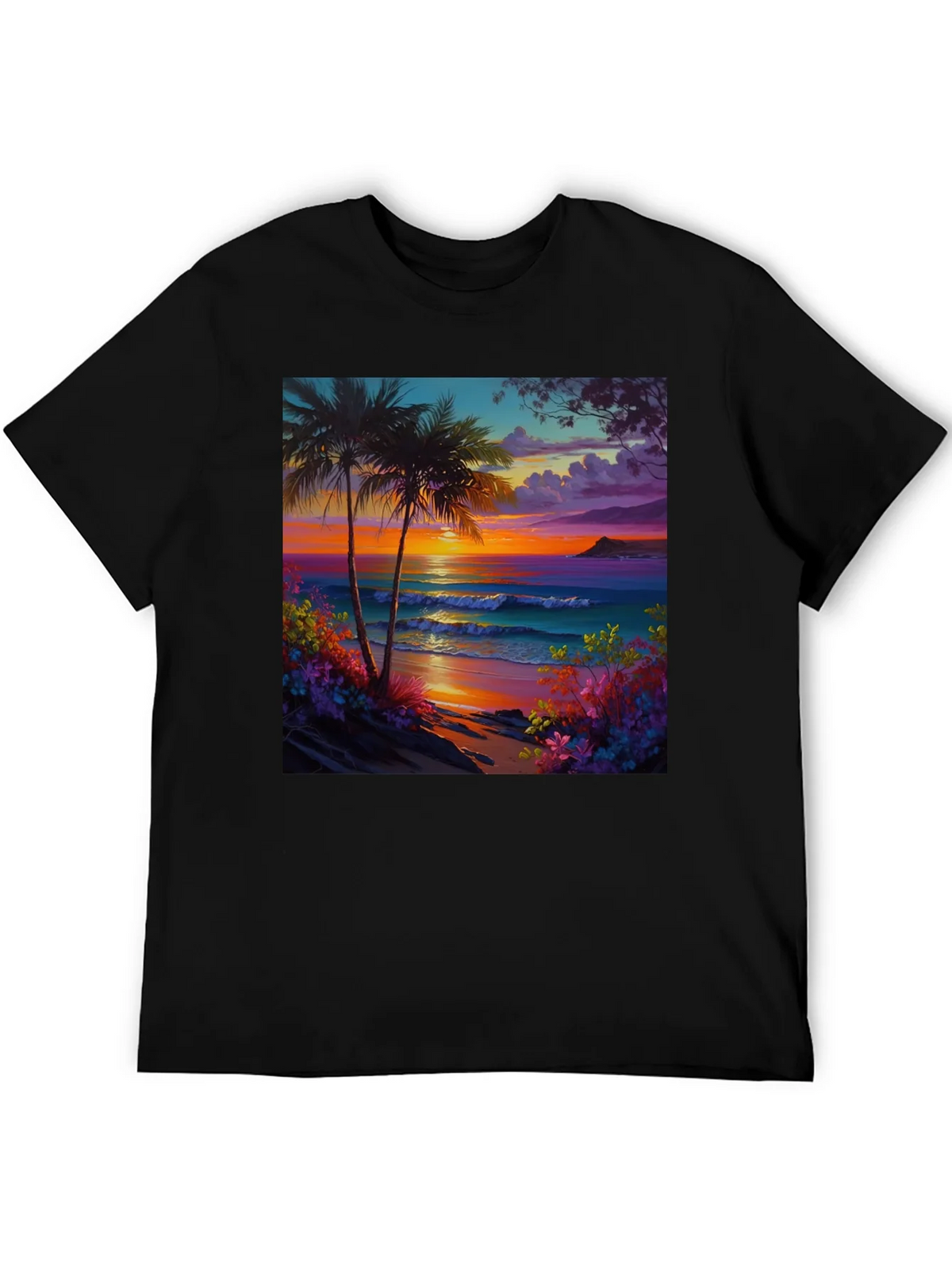 Tropical Beach Sunset Graphic Tee product image 5