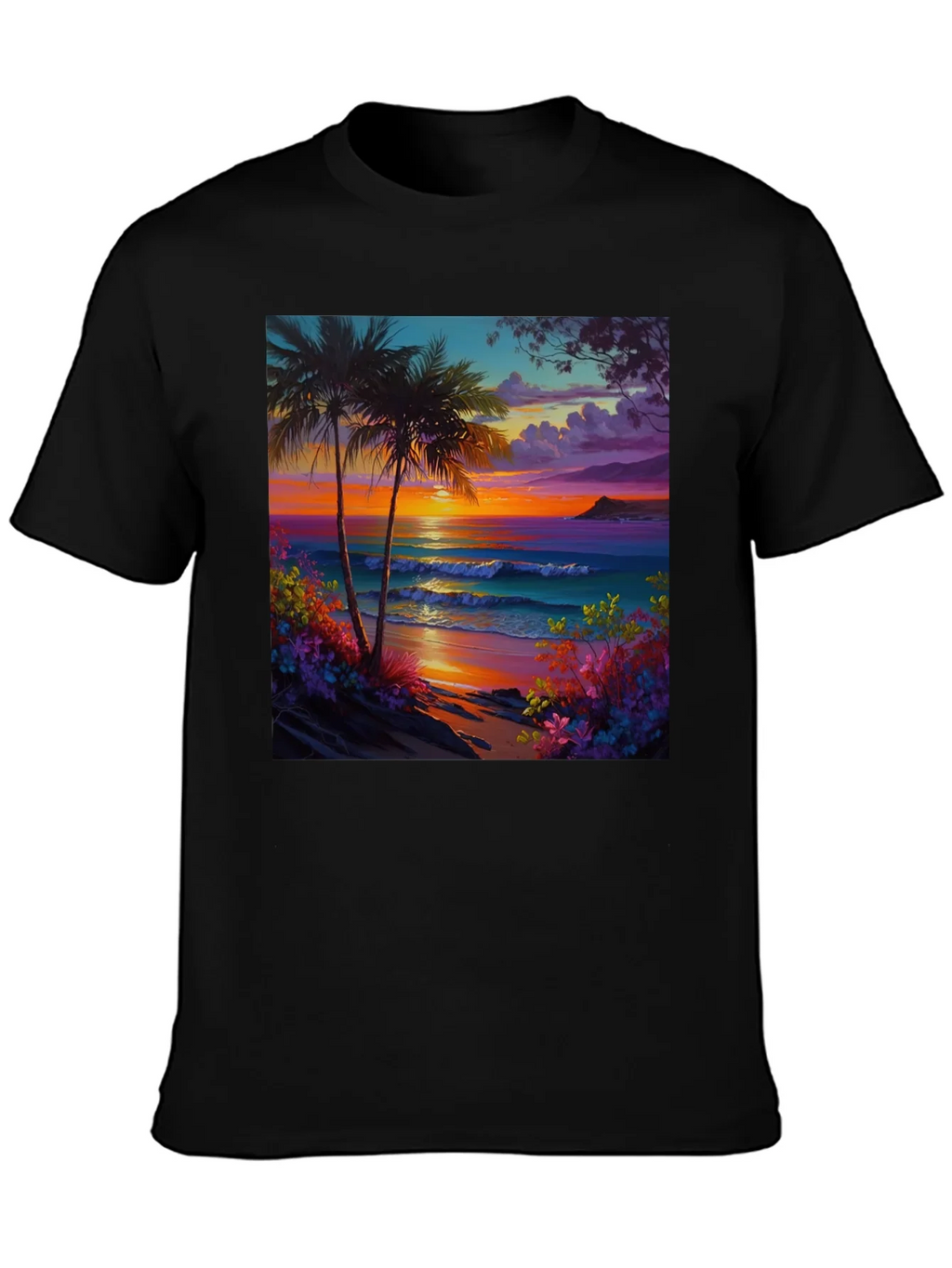 Tropical Beach Sunset Graphic Tee product image 3
