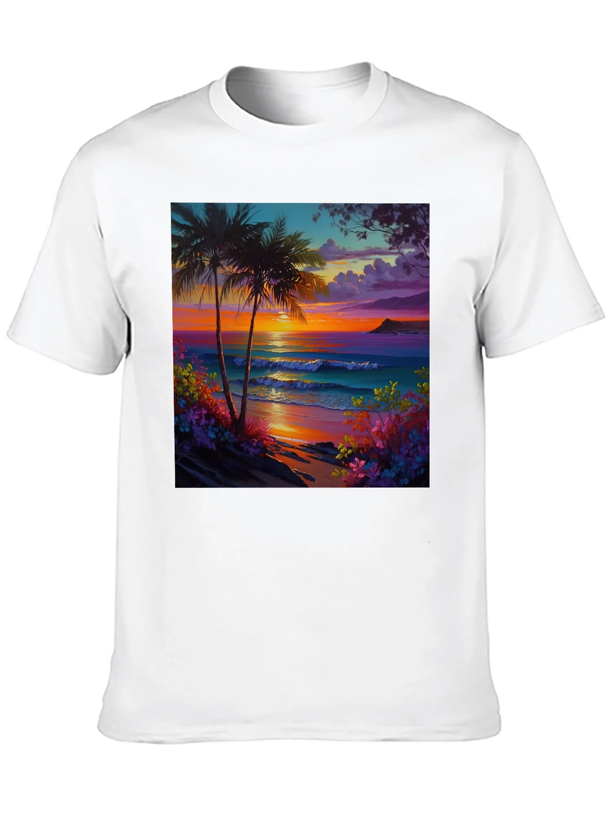 Tropical Beach Sunset Graphic Tee product image 9