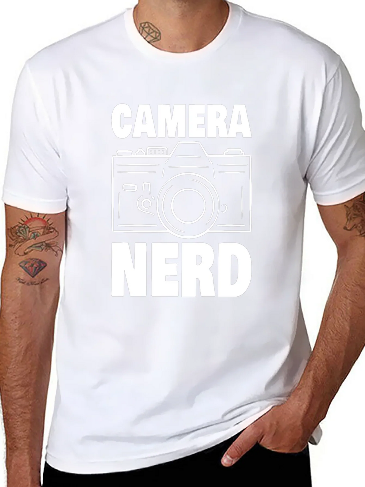 Camera Nerd Graphic T-Shirt - Black Cotton Tee product image 7