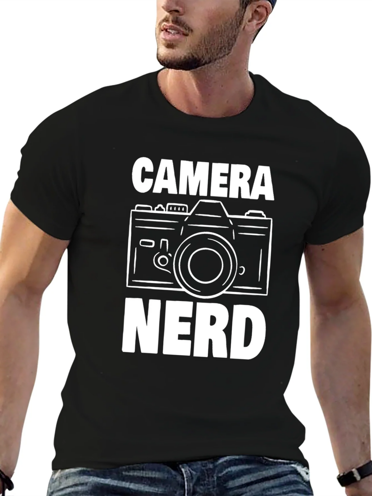 Camera Nerd Graphic T-Shirt - Black Cotton Tee product image 6