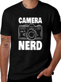 Camera Nerd Graphic T-Shirt - Black Cotton Tee product image 1
