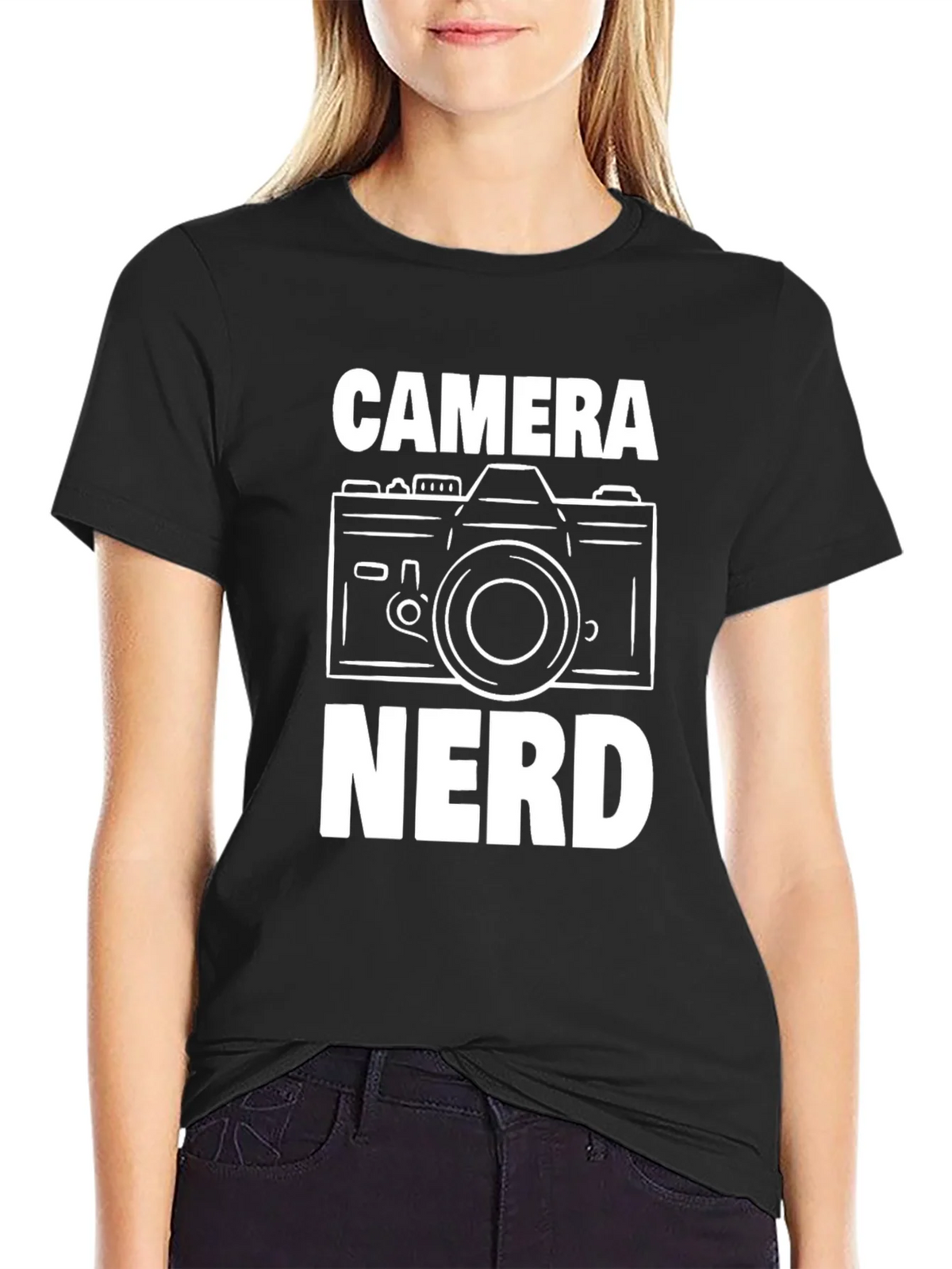 Camera Nerd Graphic T-Shirt - Black Cotton Tee product image 2