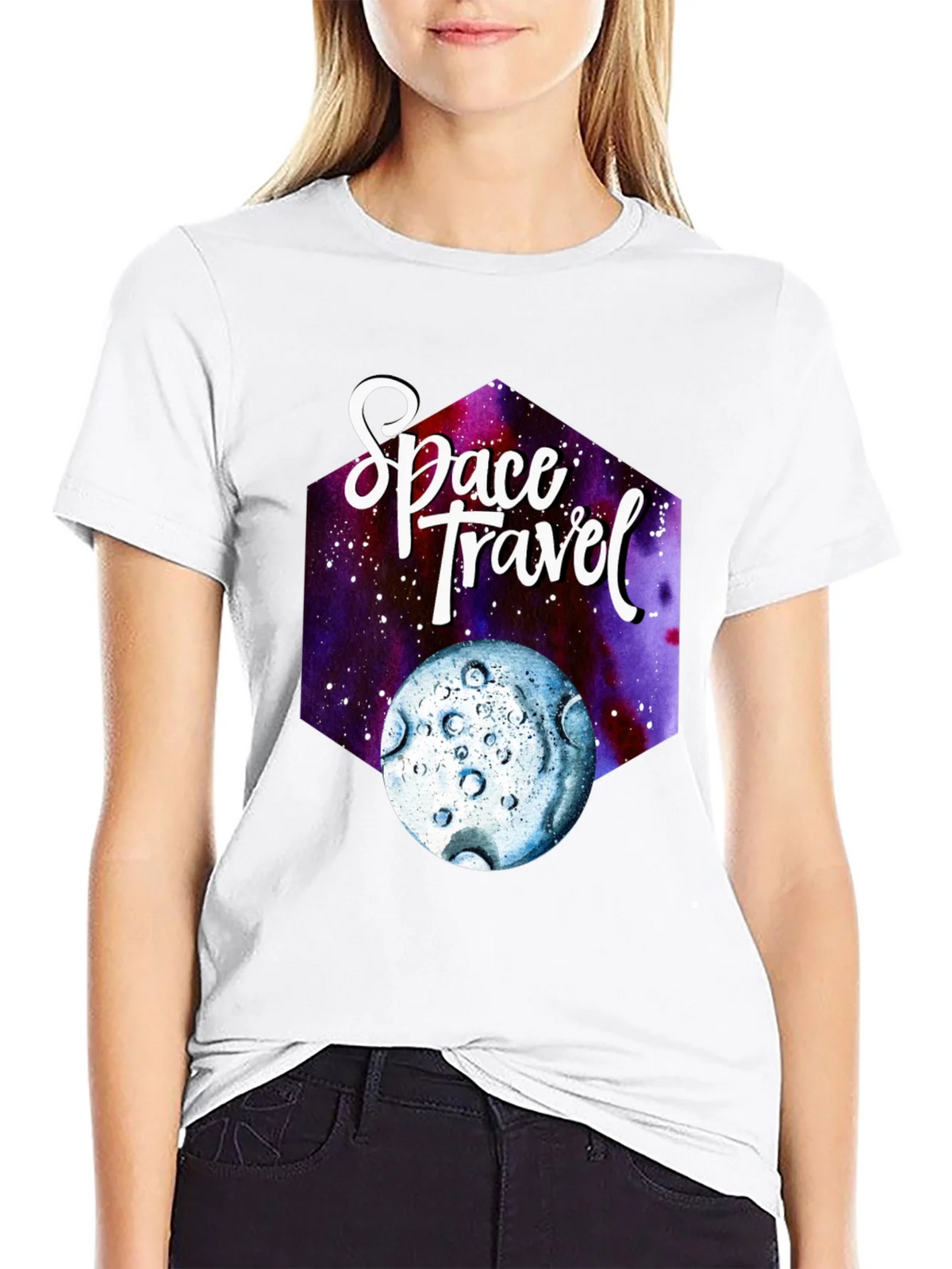 Space Travel Graphic T-Shirt - Black Cotton Tee product image 8