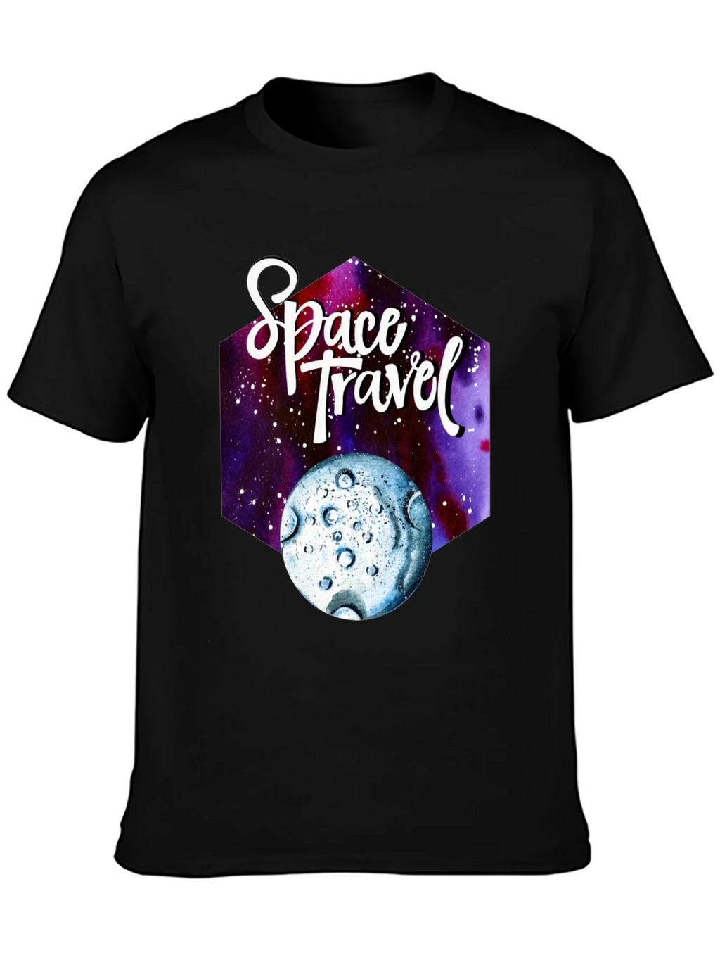 Space Travel Graphic T-Shirt - Black Cotton Tee product image 3