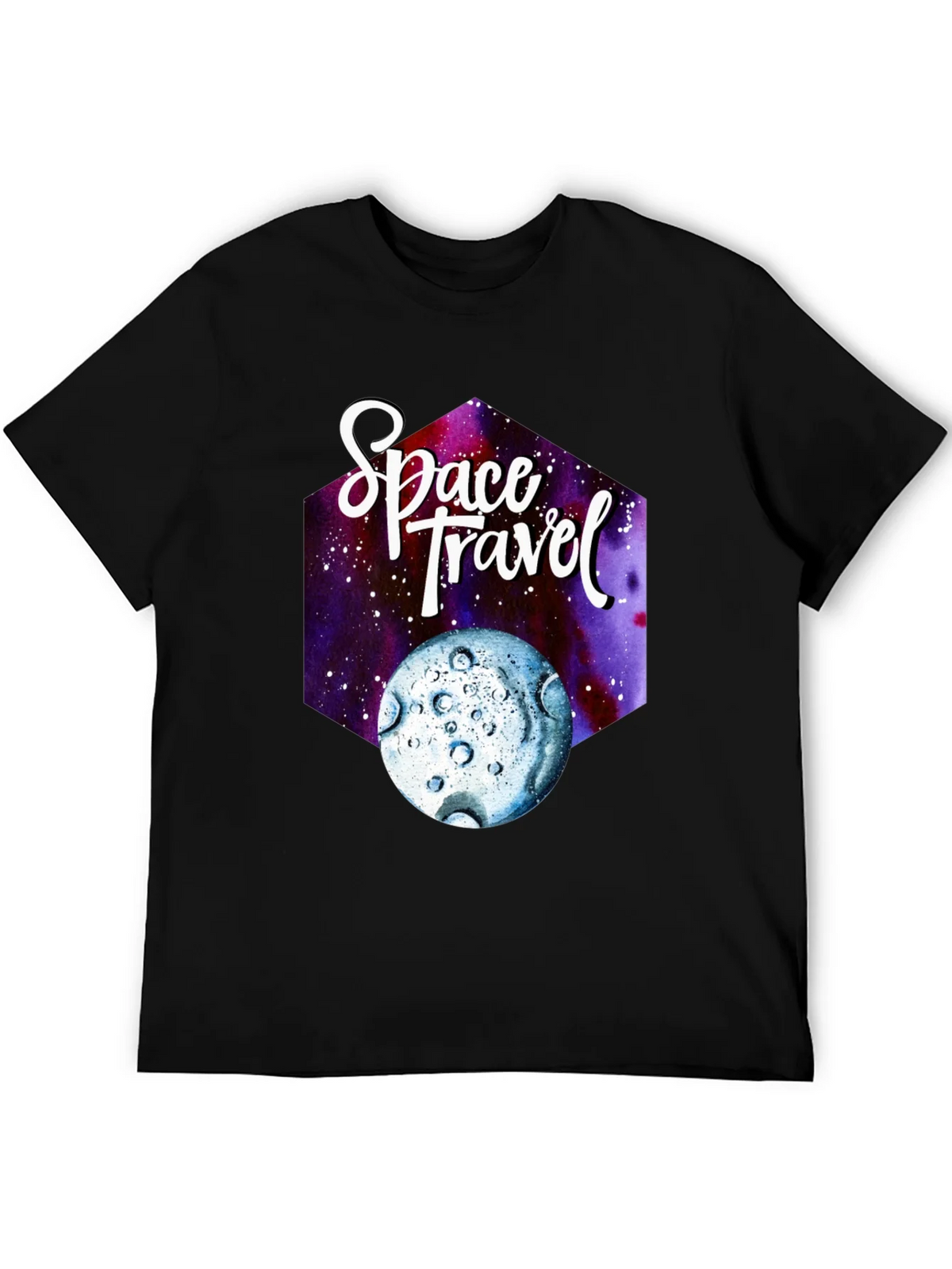Space Travel Graphic T-Shirt - Black Cotton Tee product image 5