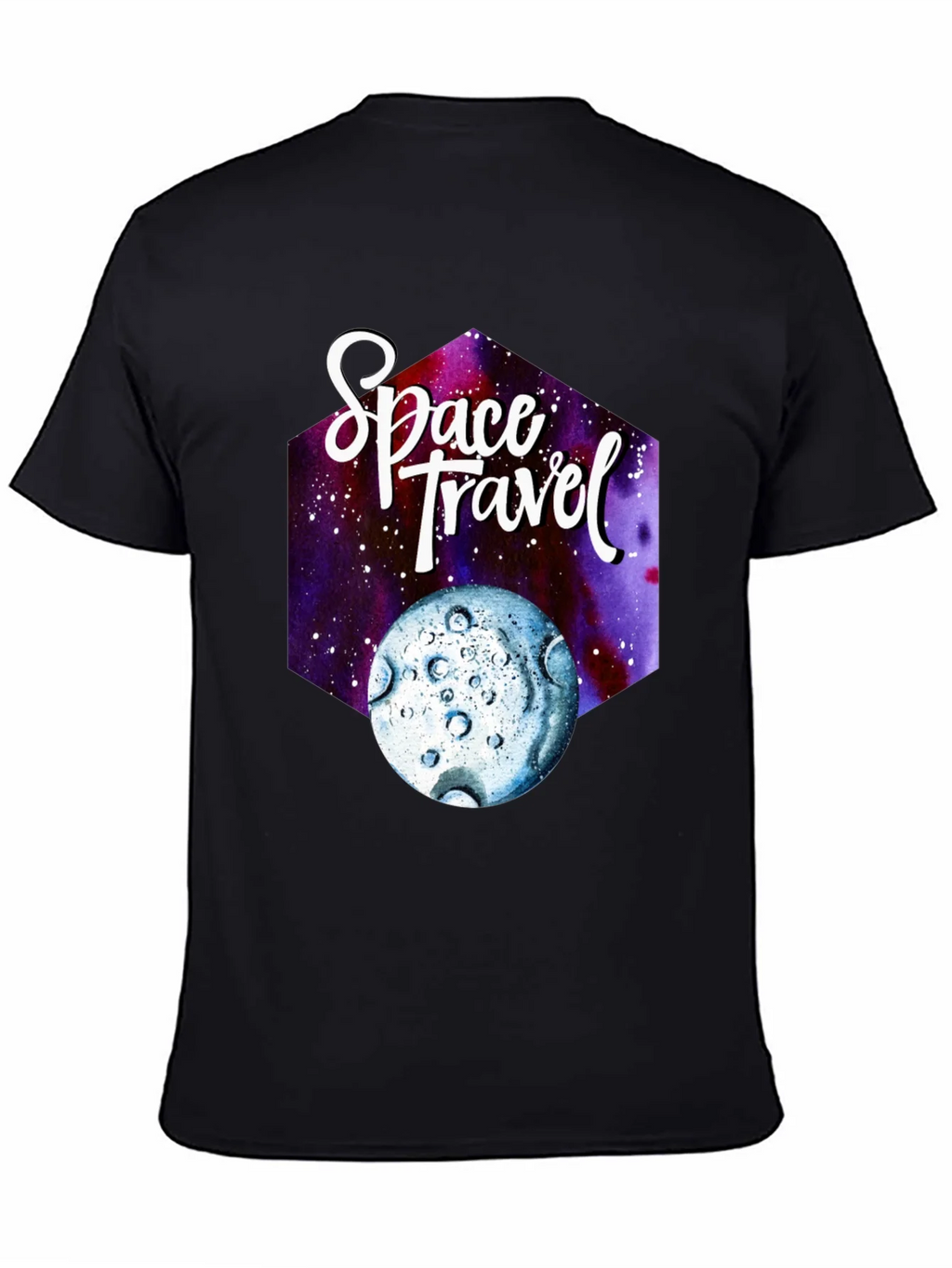 Space Travel Graphic T-Shirt - Black Cotton Tee product image 4
