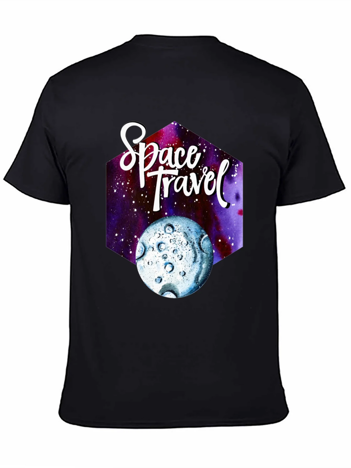 Space Travel Graphic T-Shirt - Black Cotton Tee product image 4