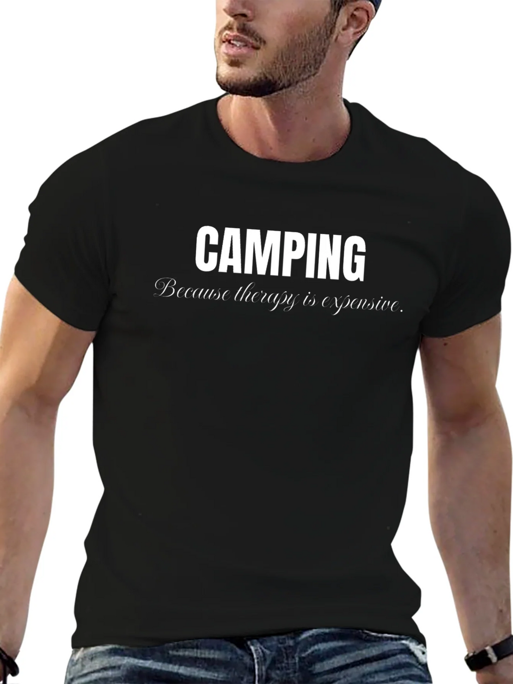 Camping Therapy Funny Graphic Tee product image 4