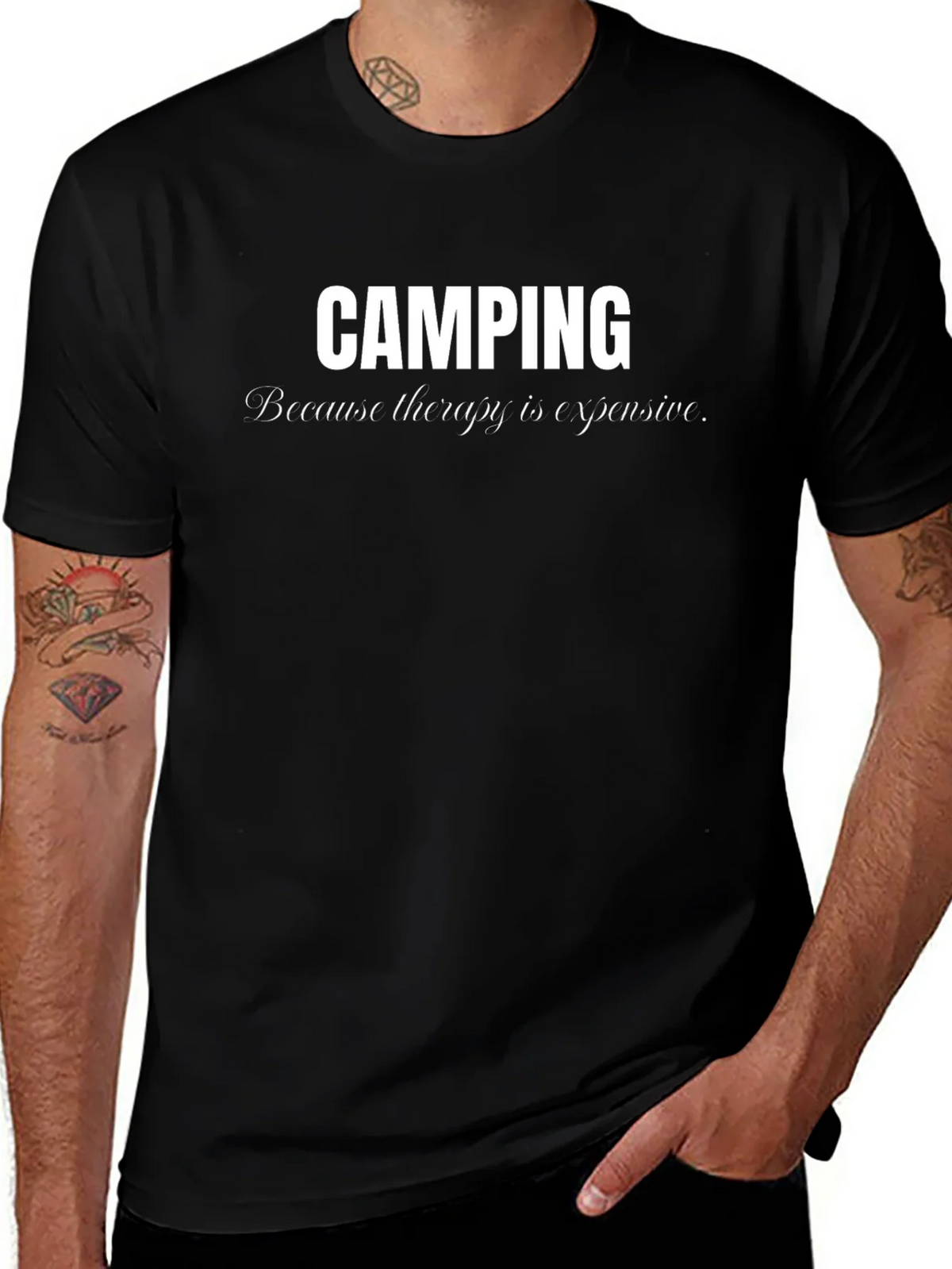 Camping Therapy Funny Graphic Tee product image 1