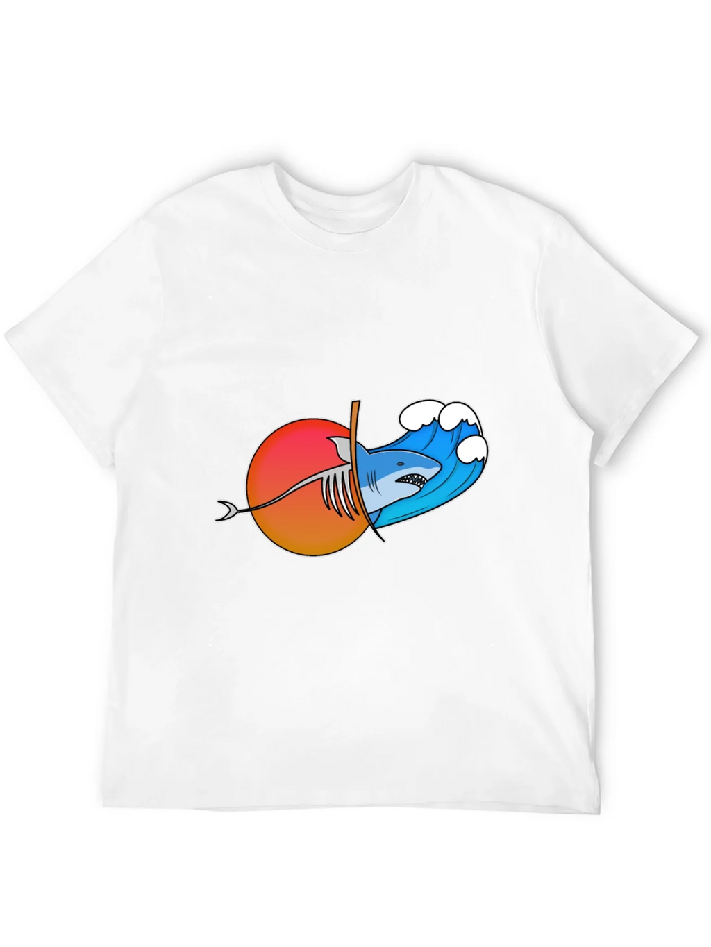 Shark Wave Sunset Graphic Tee product image 11