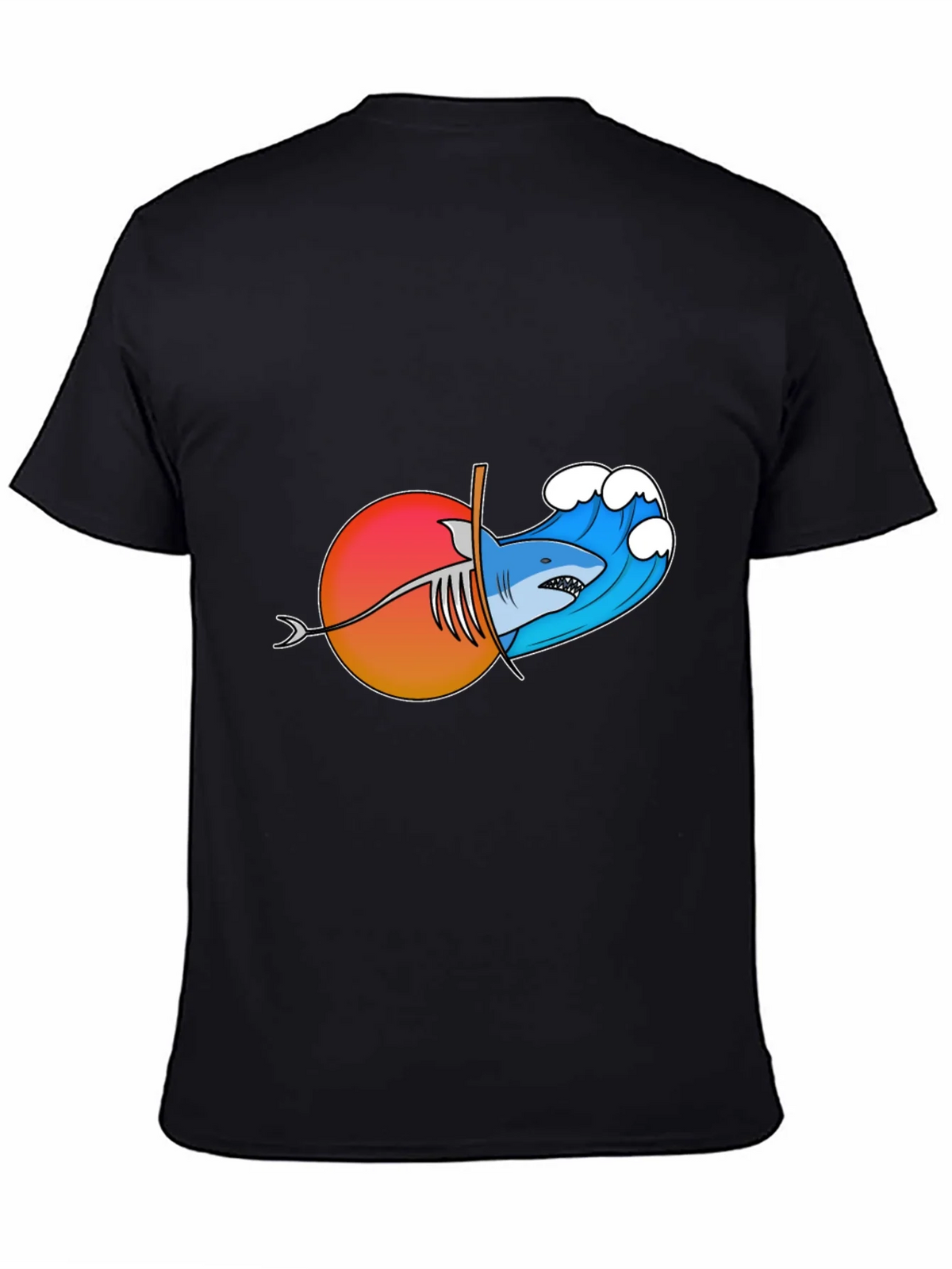 Shark Wave Sunset Graphic Tee product image 4