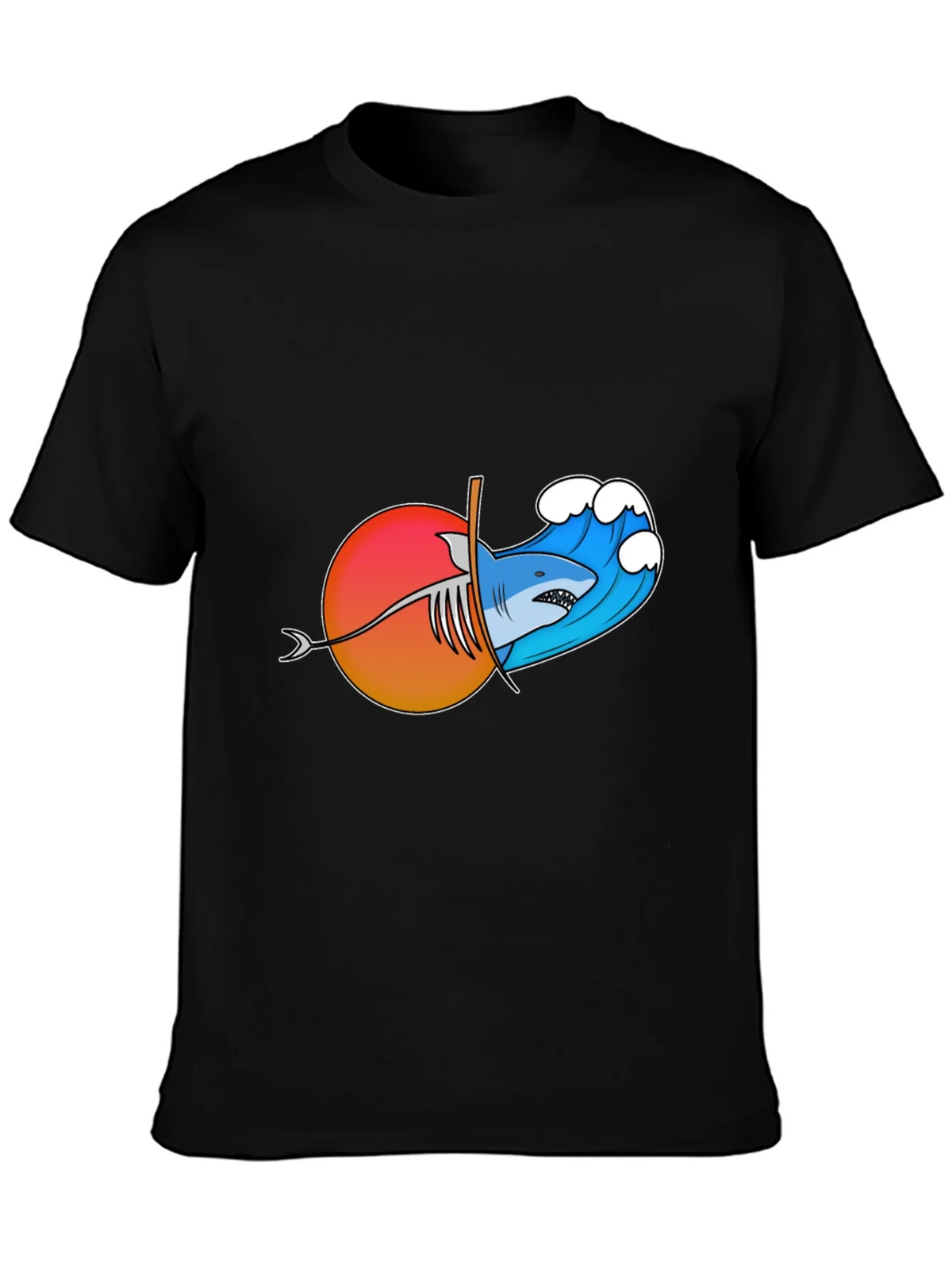 Shark Wave Sunset Graphic Tee product image 3