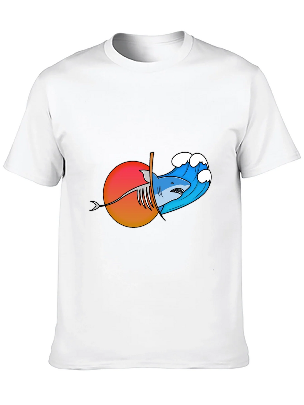 Shark Wave Sunset Graphic Tee product image 9