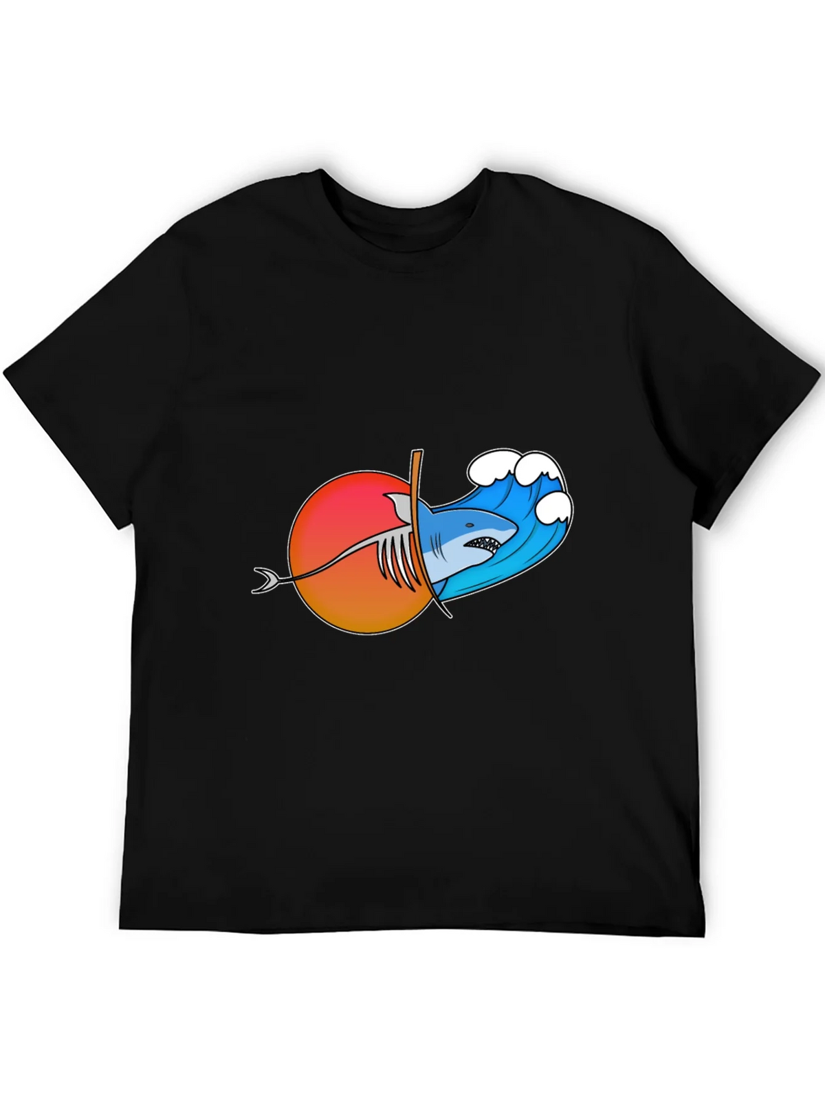 Shark Wave Sunset Graphic Tee product image 5