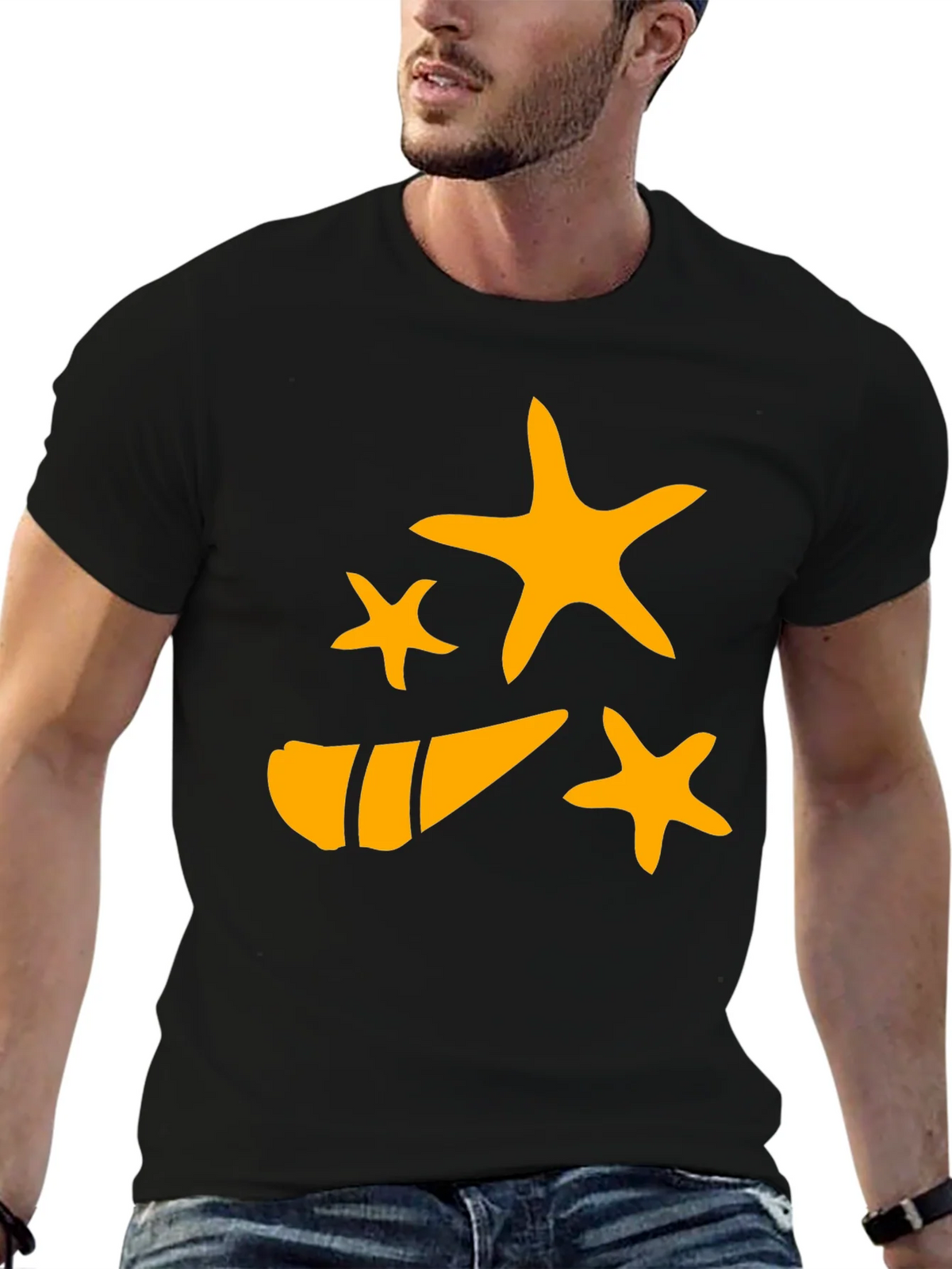 Starfish and Shell Graphic Tee - Black product image 6