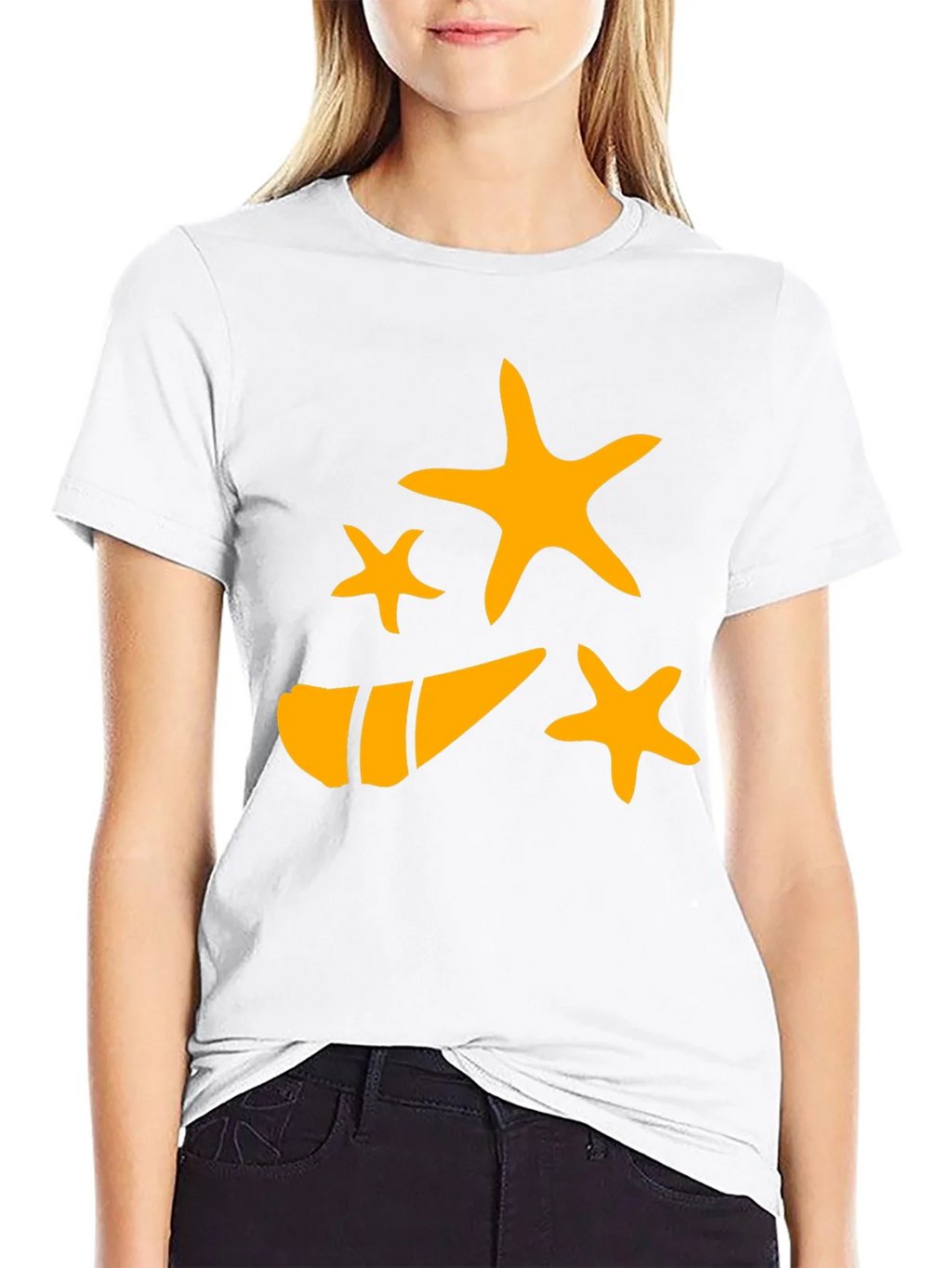 Starfish and Shell Graphic Tee - Black product image 8