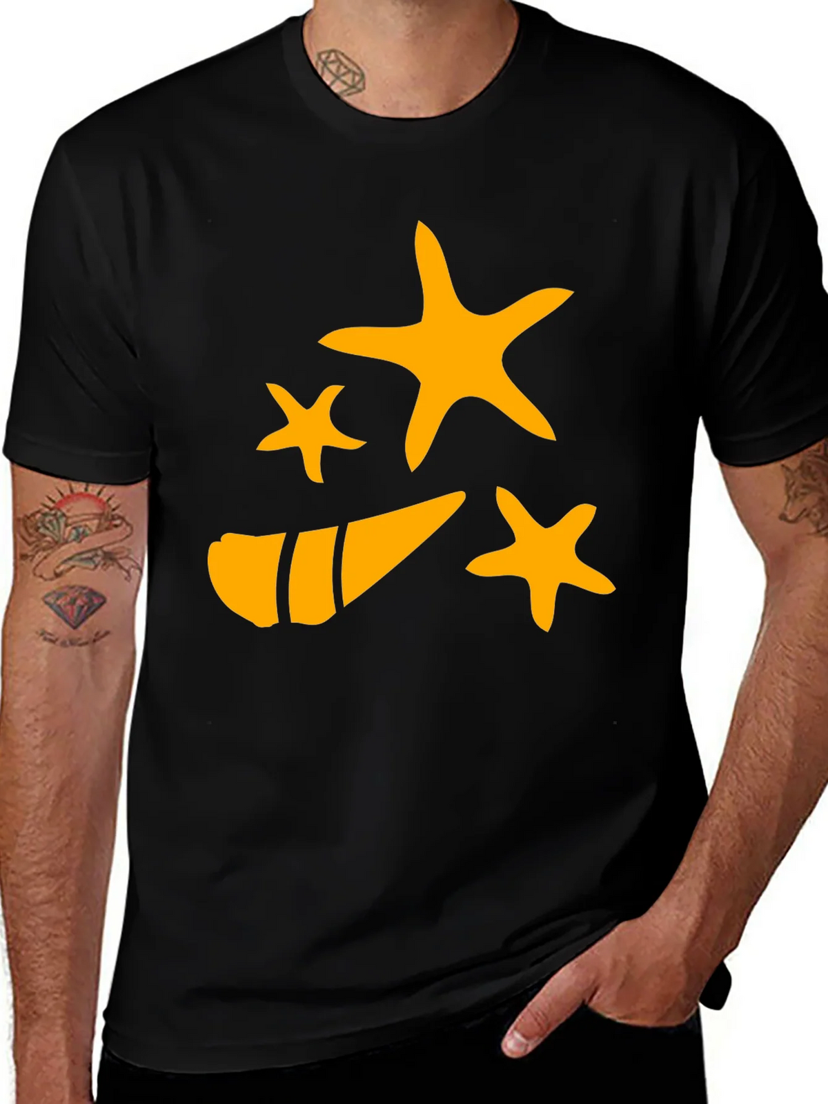 Starfish and Shell Graphic Tee - Black product image 1