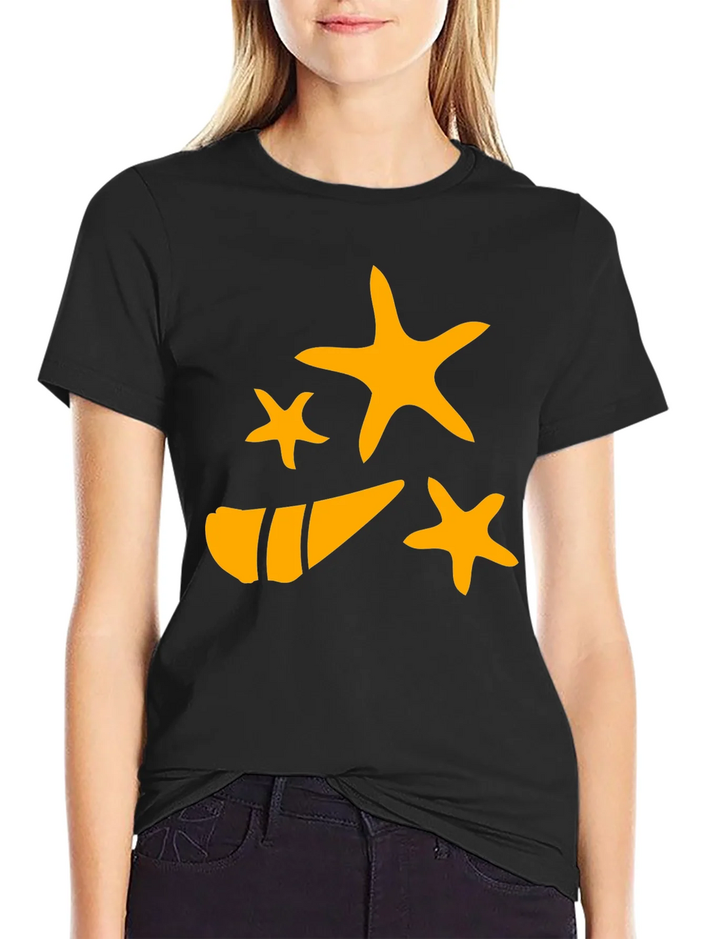 Starfish and Shell Graphic Tee - Black product image 2