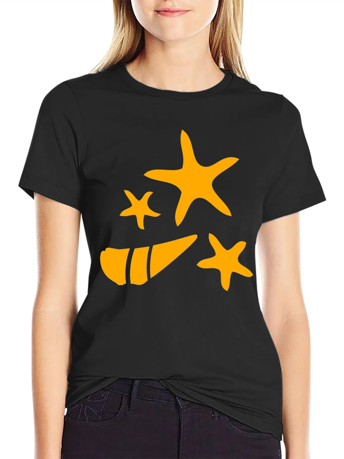 Starfish and Shell Graphic Tee - Black product image 2