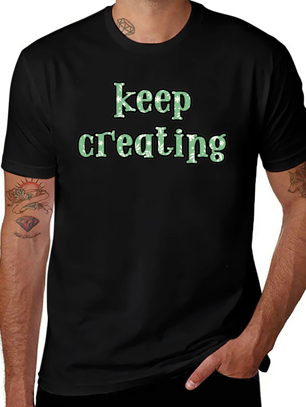 Keep Creating Black Graphic Tee product image 1